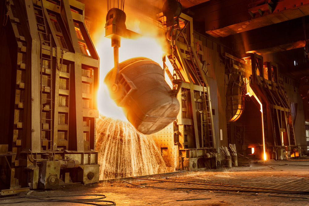 Mood picture for the steel industry showing a blast furnace
