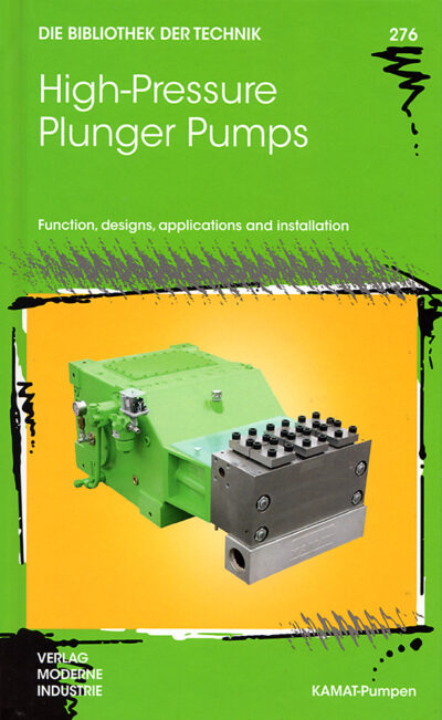 This picture shows the green KAMAT book about the technic of the high-pressure plunger pumps and their perfekt installation.