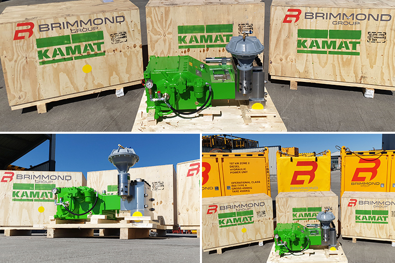 The collaboration has started, first projects with KAMAT pumps were successful; here three pumps just arrived at Brimmond’s premises.