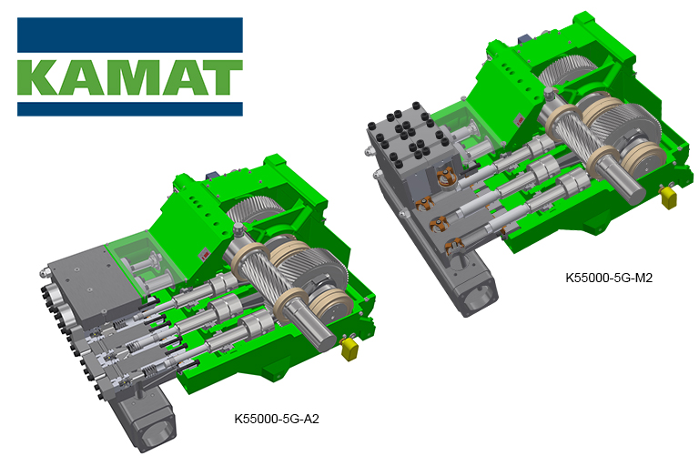 KAMAT new plunger pump portfolio, picture of the two pumps with a-head and m-head.