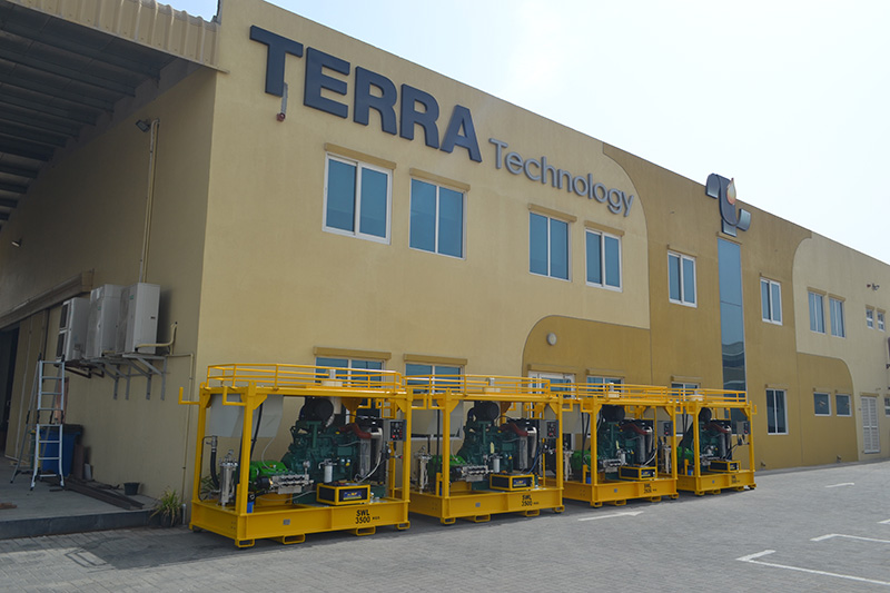 pump units in front of TERRA Technology in UAE. Terra is official distributor of KAMAT in Saudi Arabia