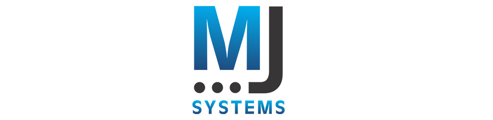 Logo of MJ Systems in blue and black with black dots. MJ Systems is partner of KAMAT in Texas, USA